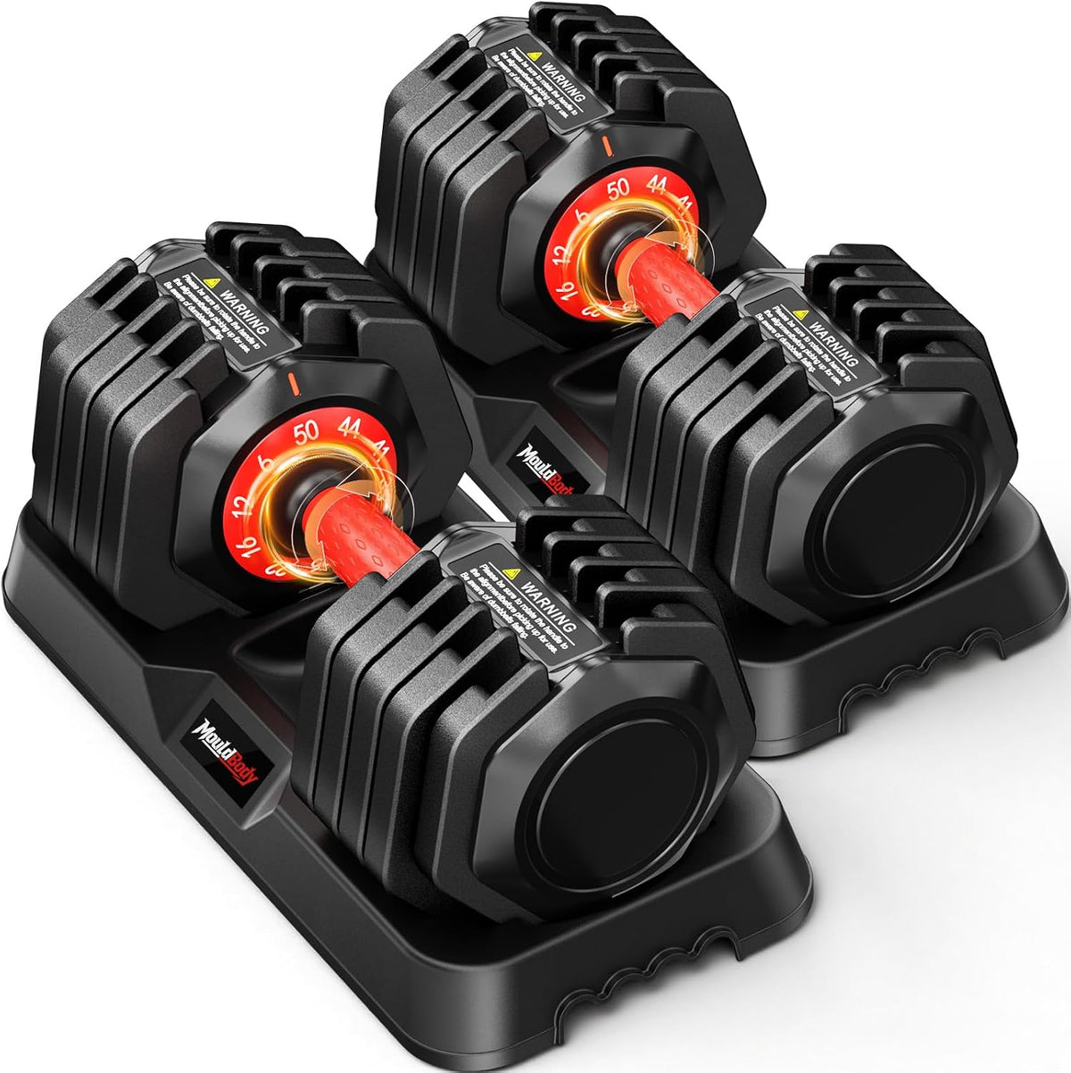 Adjustable Dumbbell Set Pair, 10-in-1 Free Weights for Home Gym Workouts