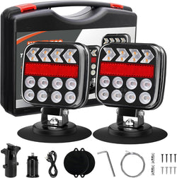 Wireless Magnetic Trailer Light Kit, Rechargeable LED Tow Tail Lights