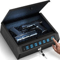 Biometric Handgun Safe, Quick Access Gun Safe w/ LED Light & Stealth Mode