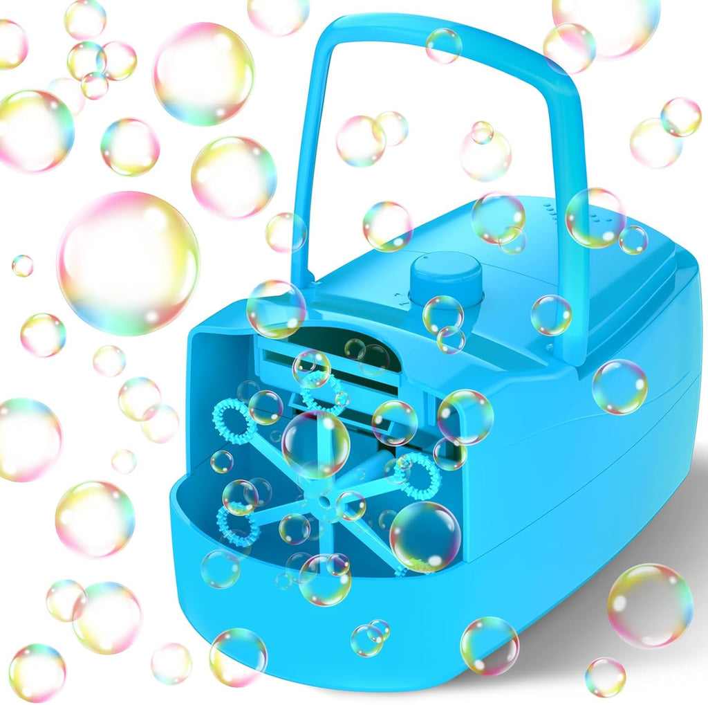 ubble Machine for Kids, High Output Bubble Maker Blower for Parties, Blue