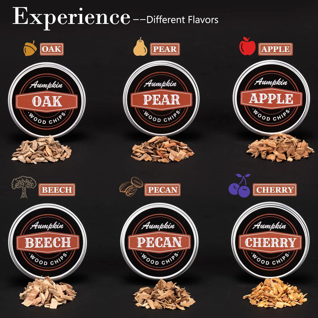 Cocktail Smoker Kit w/ Torch & 6 Wood Chip Flavors for Whiskey & Bourbon