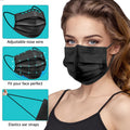 100 PCS Black Disposable Face Masks, 3-Ply Daily Protection Masks