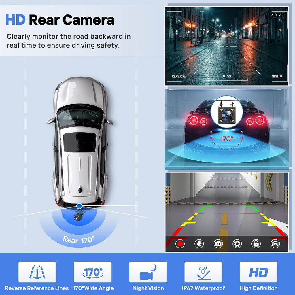 9 in Wireless CarPlay Screen, Portable Touchscreen w/ Android Auto & Camera