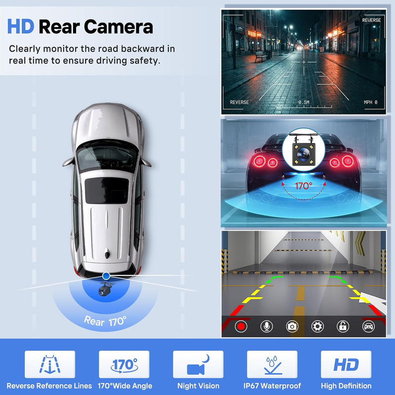 9 in Wireless CarPlay Screen, Portable Touchscreen w/ Android Auto & Camera