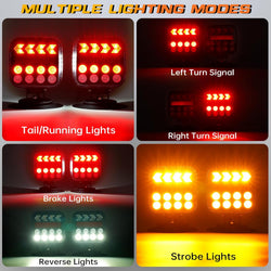 Wireless Magnetic Trailer Light Kit, Rechargeable LED Tow Tail Lights
