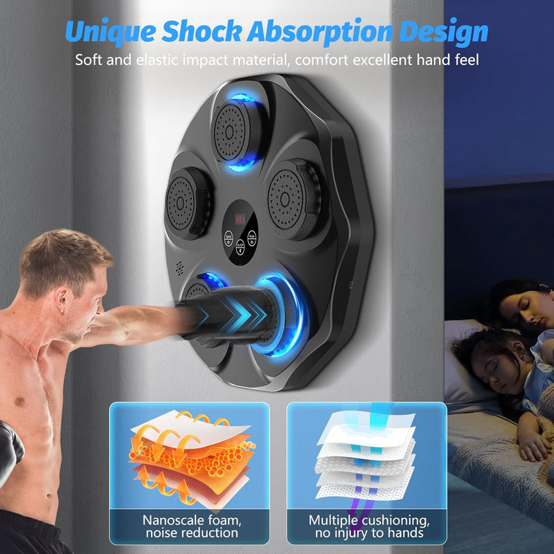 Music Boxing Machine, Interactive Punching Trainer with Boxing Gloves