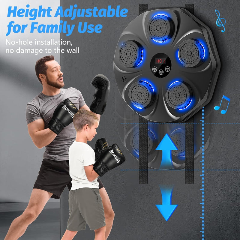 Music Boxing Machine, Interactive Punching Trainer with Boxing Gloves
