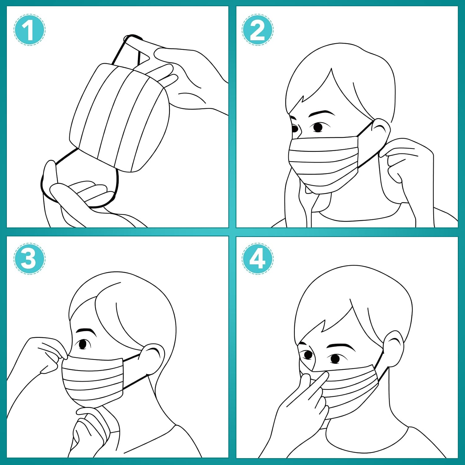 100 PCS Black Disposable Face Masks, 3-Ply Daily Protection Masks