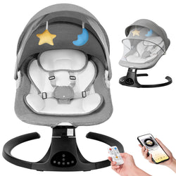 Baby Electric Bassinet, Baby Rocker, 5 Speed And 10 Lullabies, Baby Bouncer,Adapter And Battery Powered, For Indoor And Outdoor Use, Remote Control