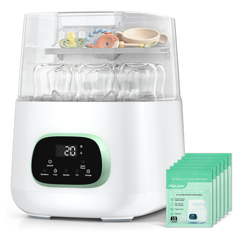 Baby Bottle Washer, Sterilizer and Dryer, All-in-One Pro Cleaning Machine for Bottles, Pump Parts & Baby Essentials, Effortless Care, Replaces Hand Washing