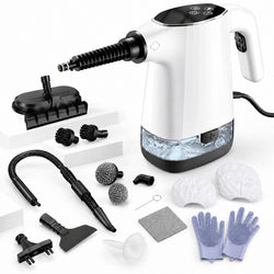 Handheld Steam Cleaner, Portable Steamer for Cleaning with 18PCS Accessories, 12s Fast Heating, Pressurized Steam Cleaner for Home, Kitchen, Bathroom, Car Detailing, Window, and Clothes, Green
