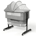Kmaier Baby Bassinet 3 in 1 Foldable Portable Crib,6 Adjustable Height,with Wheels,Baby Bassinet Rocking-Dark Grey