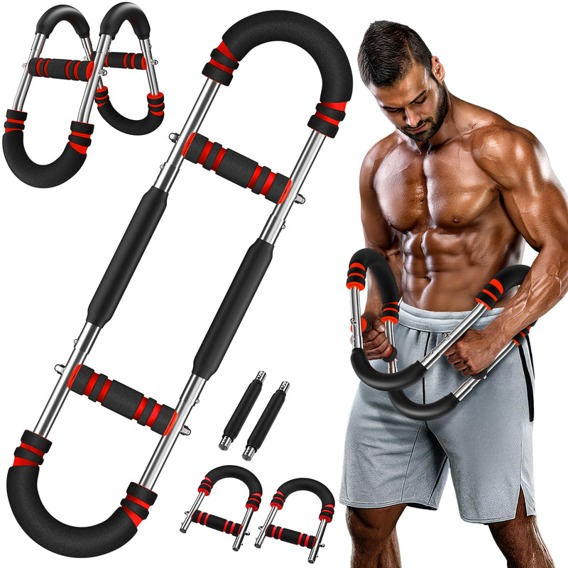 Twister Arm Trainer, 3 Adjustable Resistance Levels 60-100 lbs, Arm Trainer, Stainless Steel, Arm & Chest Workout Equipment for Men