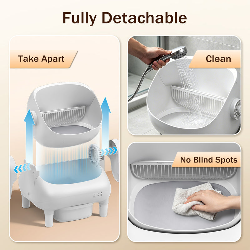 Cumrige E Self Cleaning Litter Box,Large Capacity Automatic Cat Litter Box Self Cleaning for Multiple Cats with App Control and Safety Protection,2 Roll Litter Bags,White