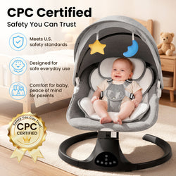 Baby Electric Bassinet, Baby Rocker, 5 Speed And 10 Lullabies, Baby Bouncer,Adapter And Battery Powered, For Indoor And Outdoor Use, Remote Control