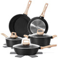 12 Pcs Pots and Pans Set, Nonstick Cookware Sets White Granite Induction Cookware, Non-toxic Healthy Non Stick Kitchen Cooking Set with Frying Pans Set, Saucepans,Steamer