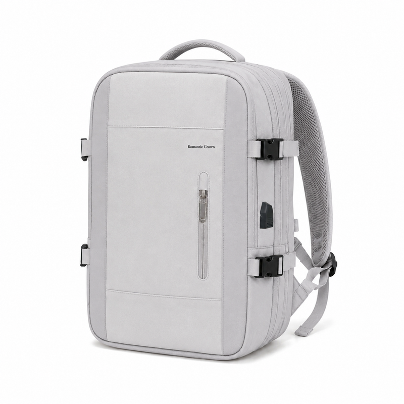 Large Capacity Expandable Carry-On Travel Backpack with USB Port and Luggage Sleeve