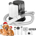 Pet Grooming Vacuum Kit with Grooming Brush, Deshedding Tool, Electric Clipper, Cleaning Brush and Flexible Hose for Dogs and Cats