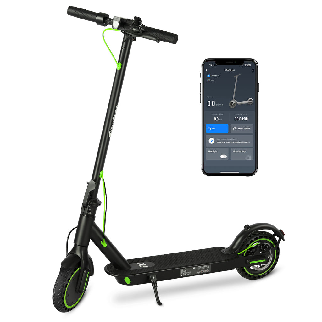 350W Foldable Electric Scooter for Adults with Smart App, 19 MPH Max Speed, 18–21 Mile Range and 8.5" Solid Tires