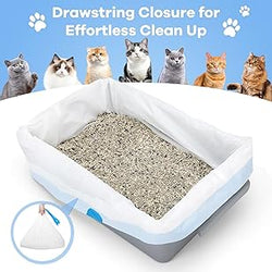 Cat Litter Bags, 60 Pack Durable Drawstring Litter Box Liners for Automatic Cat Litter Box, Heavy-Duty,Replacement bags for M4 Self-Cleaning Litter Boxes