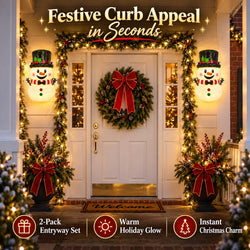 2-Pack Snowman Christmas Porch Light Covers, Outdoor Holiday Decor for Porch & Garage Lights