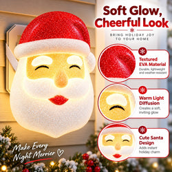 2 Pack Santa Christmas Porch Light Covers with Elastic Straps, Outdoor Holiday Decorations