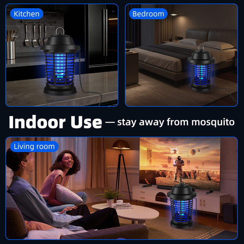 Bug Zapper, Mosquito Zapper, Fly Trap Mosquito Lamp, Effective bug control-4000 SqFt Coverage-1000V power grid-ABS Plastic-Easy to clean, Mosquito And Fly Trap For Home, 2 Prong Plug, Gifts For Family And Friends