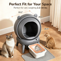 Automatic Litter Box for Multiple Cats, Large Capacity Self Cleaning Litter Box with App Control, Odor & Noise Control, Dual Safety Sensors, Easy Maintenance with 2 Roll Garbage Bags, Gray