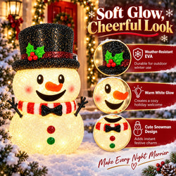 2-Pack Snowman Christmas Porch Light Covers, Outdoor Holiday Decor for Porch & Garage Lights