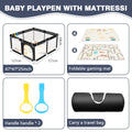Baby Playpen, Large Indoor and Outdoor Play Yards, 360° Visibility , for Toddler-Pink