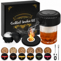 Cocktail Smoker Kit w/ Torch & 6 Wood Chip Flavors for Whiskey & Bourbon