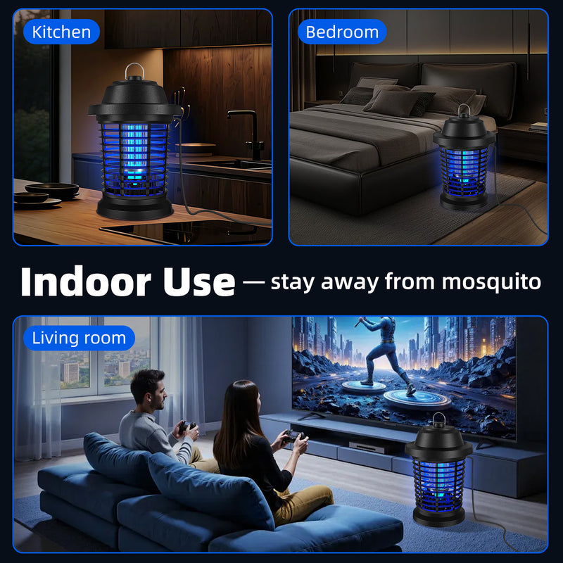 Bug Zapper, Mosquito Zapper, Fly Trap Mosquito Lamp, Effective bug control-4000 SqFt Coverage-1000V power grid-ABS Plastic-Easy to clean, Mosquito And Fly Trap For Home, 2 Prong Plug, Gifts For Family And Friends