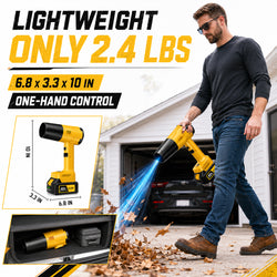 Cordless Handheld Leaf Blower with Dual Batteries, Variable Speed and Turbo Mode