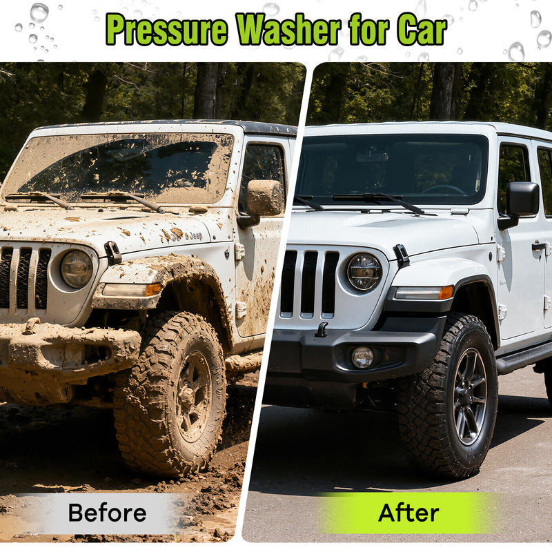 Pressure Washer, Power Washer with 4 Nozzles and Foam Cannon, High Pressure Cleaning Machine for Cars, Driveways, Fences, Patios, Home Cleaning