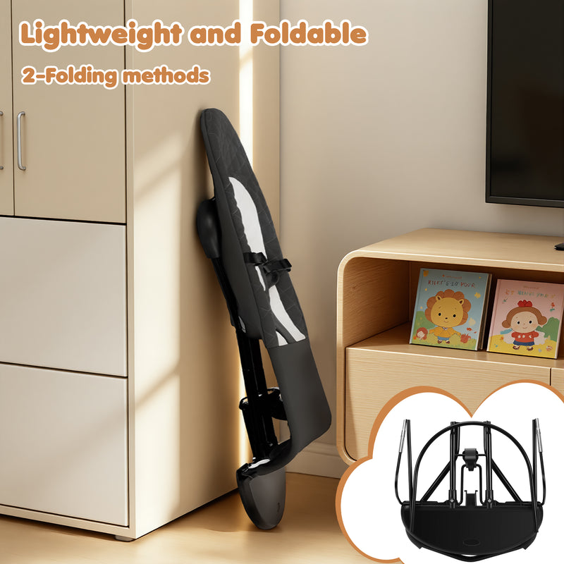 Baby Bouncer, Portable Baby Bouncer Seat for Baby 0-18 Months, 3 Modes with Rocker and Stationary Options, Infant Rocker Chair with Hanging Toys（副本）