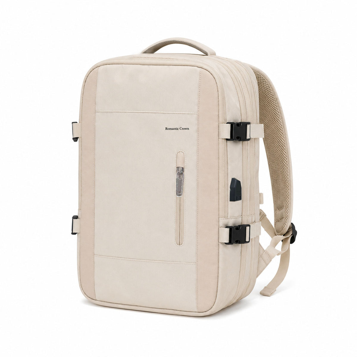 Large Capacity Expandable Carry-On Travel Backpack with USB Port and Luggage Sleeve