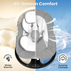 Baby Electric Bassinet, Baby Rocker, 5 Speed And 10 Lullabies, Baby Bouncer,Adapter And Battery Powered, For Indoor And Outdoor Use, Remote Control