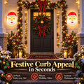 2 Pack Santa Christmas Porch Light Covers with Elastic Straps, Outdoor Holiday Decorations