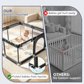 Baby Playpen, Large Indoor and Outdoor Play Yards, 360° Visibility , for Toddler-Pink