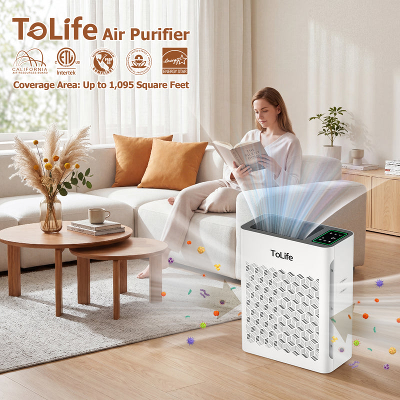 Powerful Air Purifiers for Home Large Room Up to 2000 Ft² with PM 2.5 Display Air Quality Sensor,HEPA Filter,Filters Smoke,Pollen,Pet Dander
