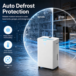 Portable Dehumidifier for Bedroom, Bathroom and Closet with Quiet Operation and Auto Shutoff
