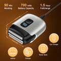 Mini Electric Foil Shaver with LED Display, Wet/Dry IPX7 Waterproof, USB-C Rechargeable - Black
