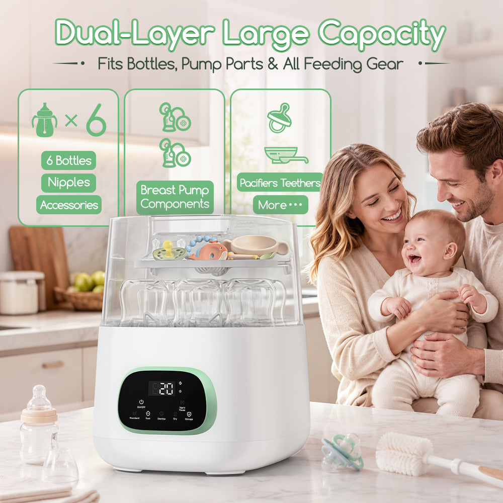 Baby Bottle Washer, Sterilizer and Dryer, All-in-One Pro Cleaning Machine for Bottles, Pump Parts & Baby Essentials, Effortless Care, Replaces Hand Washing