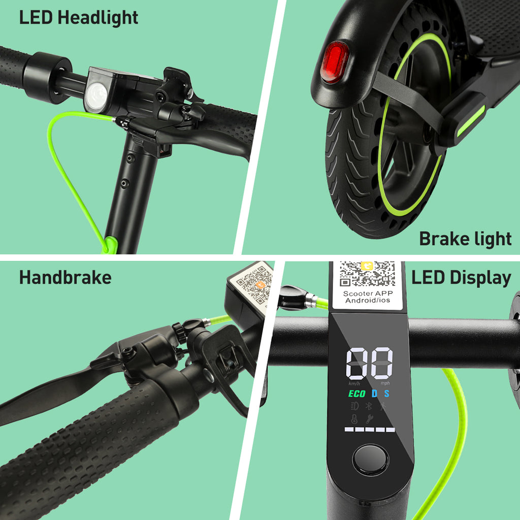 350W Foldable Electric Scooter for Adults with Smart App, 19 MPH Max Speed, 18–21 Mile Range and 8.5" Solid Tires