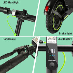 350W Foldable Electric Scooter for Adults with Smart App, 19 MPH Max Speed, 18–21 Mile Range and 8.5" Solid Tires