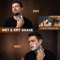 Mini Electric Foil Shaver with LED Display, Wet/Dry IPX7 Waterproof, USB-C Rechargeable - Black