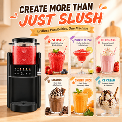 All-in-1 Slushie & Ice Cream Maker, Rapid Cooling, No Ice Needed, Easy Clean - Black