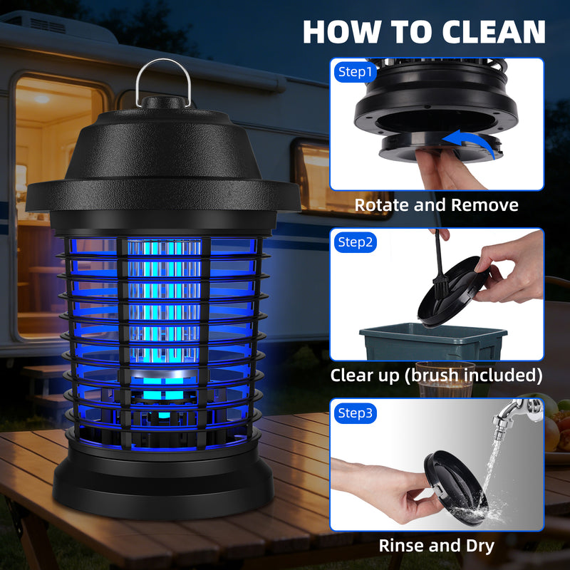 Bug Zapper, Mosquito Zapper, Fly Trap Mosquito Lamp, Effective bug control-4000 SqFt Coverage-1000V power grid-ABS Plastic-Easy to clean, Mosquito And Fly Trap For Home, 2 Prong Plug, Gifts For Family And Friends