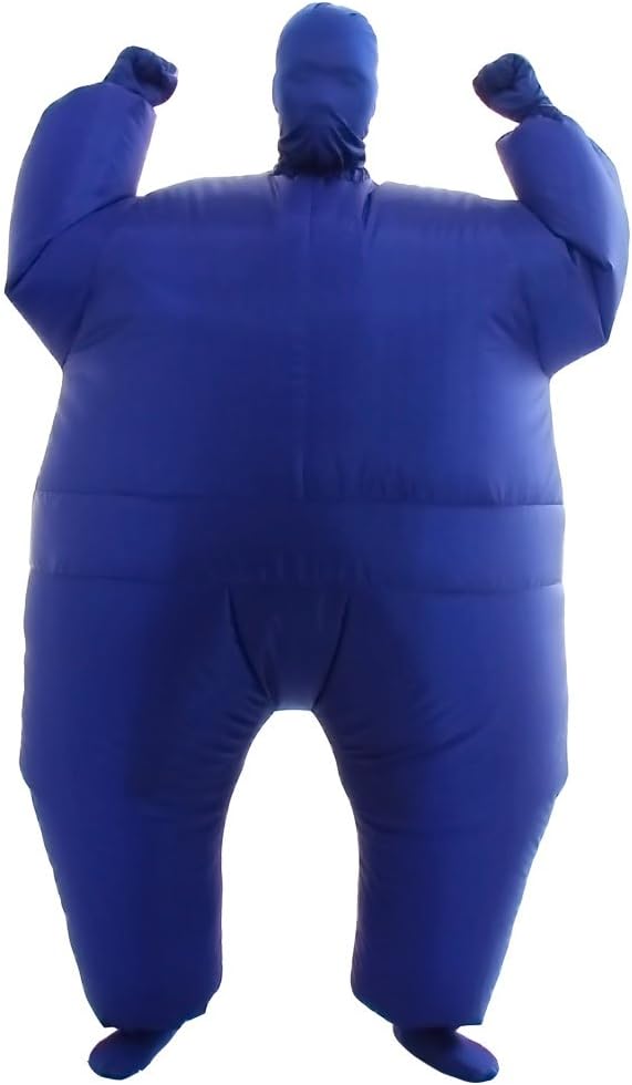 Adult Inflatable Body Suit Costume with Built-In Fan for Halloween Parties and Cosplay