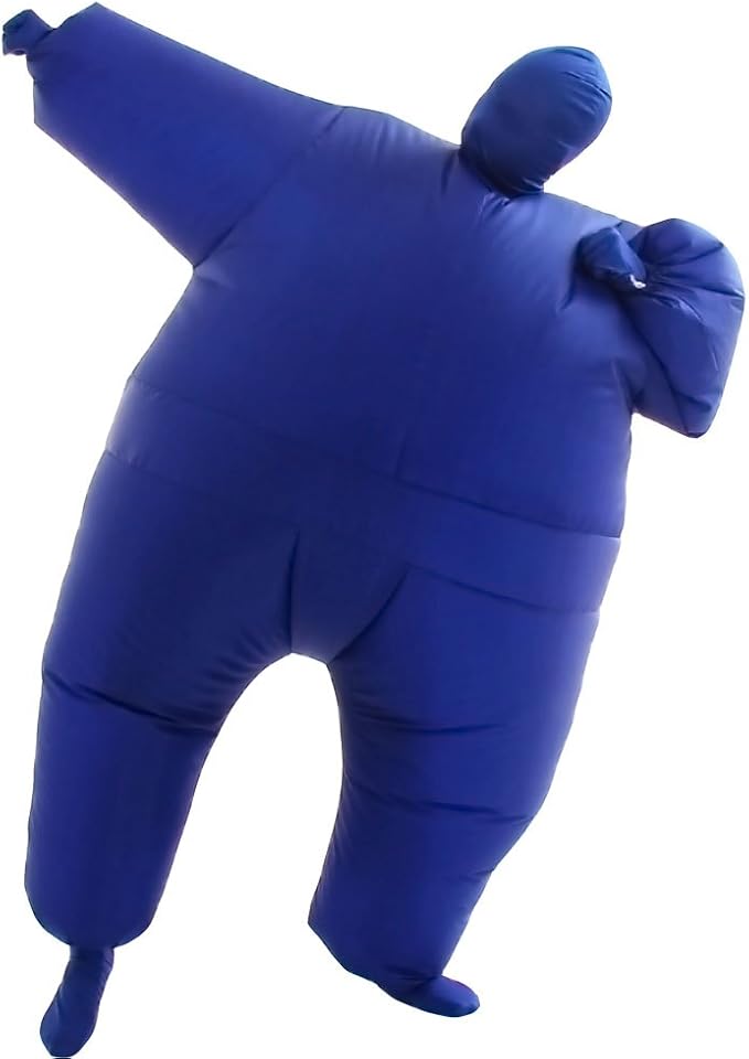 Adult Inflatable Body Suit Costume with Built-In Fan for Halloween Parties and Cosplay